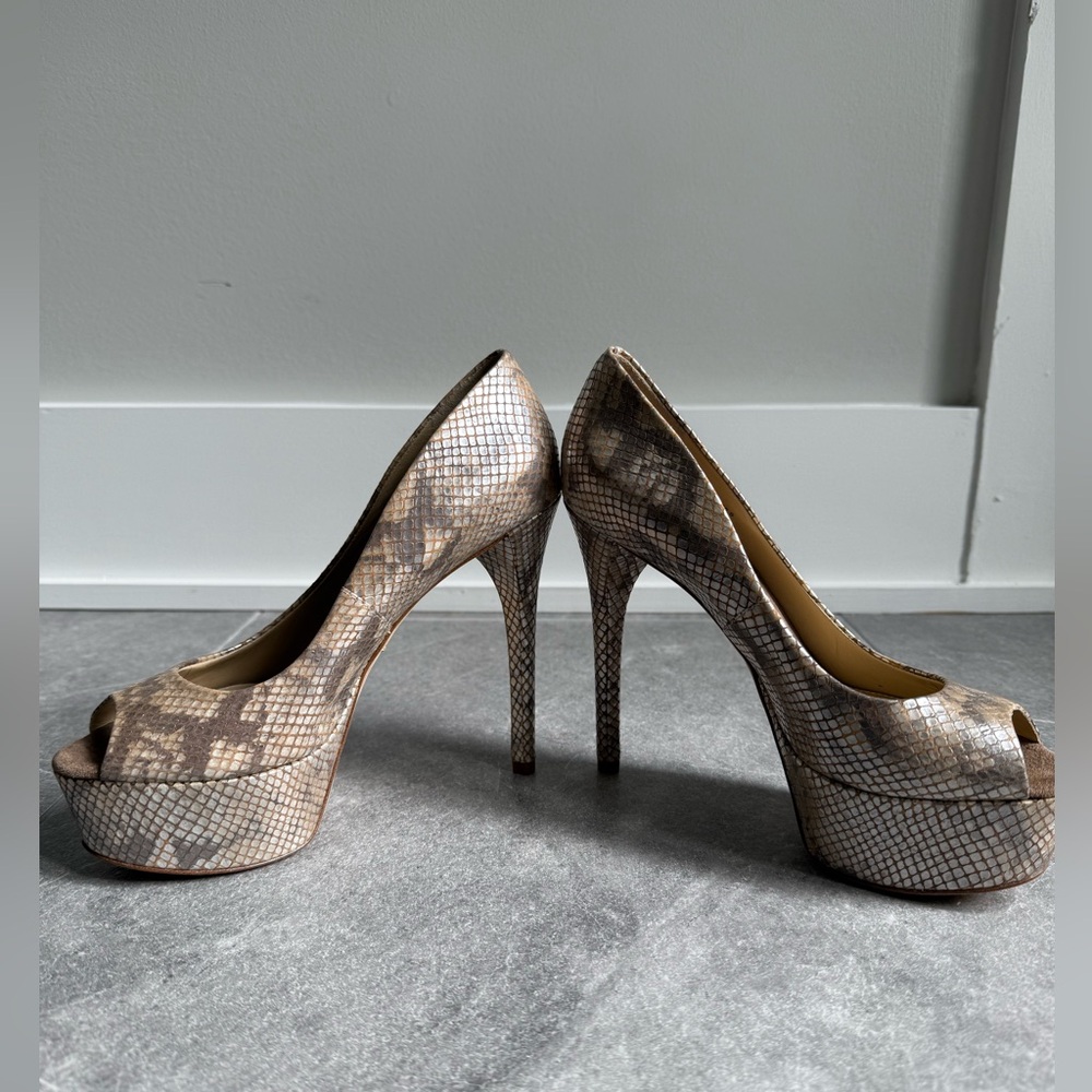 Brian Atwood Snakeskin Platform Heels - Never Worn